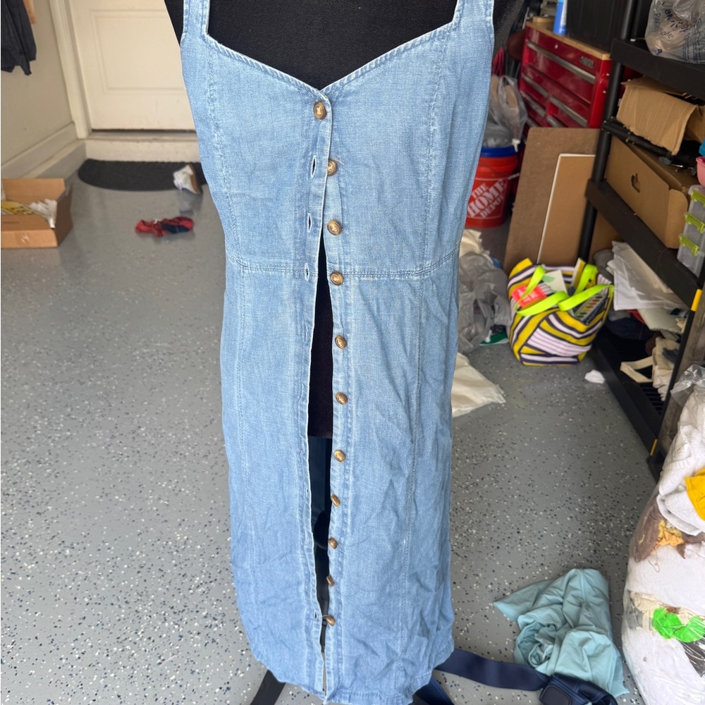 LOFT Blue Denim Midi Dress